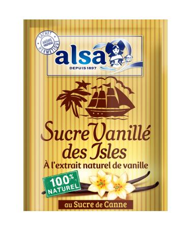 Alsa Sucre Vanill des Isles Sucre de Canne avec Extrait Naturel de Vanille 8 Sachets 52 5 g