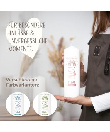 Personalized Amari Communion Candle | 25cm H x 8cm | Custom Design for Boys & Girls | Perfect for Celebrations - Buy Online on GoSupps.com