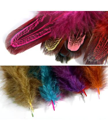 THARAHT 120PCS Natural Pheasant Plumage Feathers - 2-3 Inches, Mix Colour for Sewing, Crafts, Clothing, Jewelry, Wedding, Hair, Hats, Dream Catcher Decoration - Buy Online on GoSupps.com