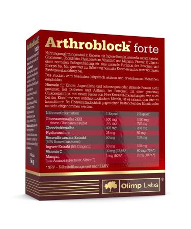 Olimp Labs Arthroblock Forte - Dietary Supplement for Bones Cartilage & Connective Tissue | 60 Capsules - International Shipping Available - Buy Online on GoSupps.com