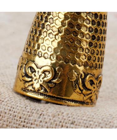 Mtsooning Sewing Thimble  0.9inch Brass Ring Thimbles  Metal Finger Protector  Antique Fingertip Shield Quilting Accessories for Embroidery Needlework Knitting DIY Crafts Tools Gold - Buy Online on GoSupps.com