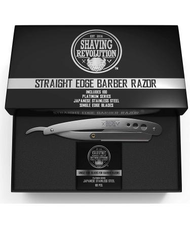 Professional Straight Edge Barber Razor for Men - Close Shaving Straight Blade Razor with 100 Single Edge Blades - Mens Razor Kit - Buy Online on GoSupps.com
