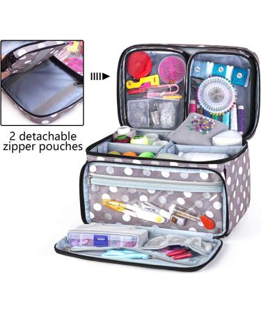 Luxja Sewing Accessories Organizer with Detachable Clear Pockets - Polka Dots (Patent Design) - Buy Online on GoSupps.com