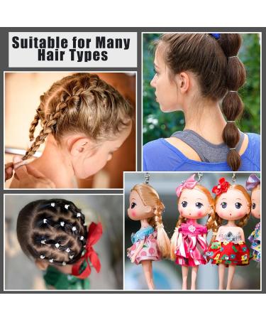 2000 Mini Transparent Hair Ties - Elastic Hair Bands with Cutter for Dolls & Girls' Hair Styling - Buy Online on GoSupps.com