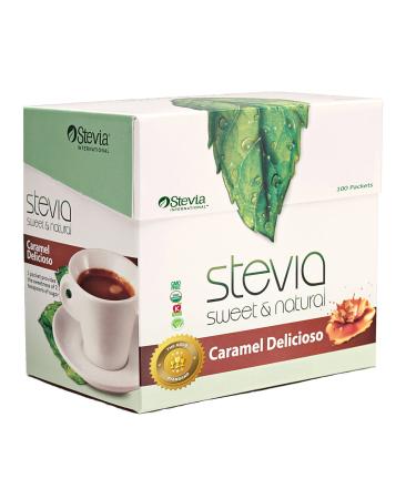 AnuMed Premium Stevia - Sweet & Natural Caramel Delicioso 100 Pckts