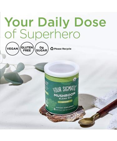 Four Sigmatic Mushroom Blend Defend Mix - Organic Immune Support Powder with Lionâ€™s Mane, Cordyceps & Reishi - 30 Servings - Buy Online on GoSupps.com