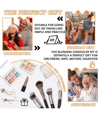 12 Colors Correcting Concealer Contour Makeup Palette 6 in 1 Color Corrector Palette Highlighting Concealer Palette Contouring Liquid Foundation Makeup Kit with Brush(2PCS) - Buy Online on GoSupps.com