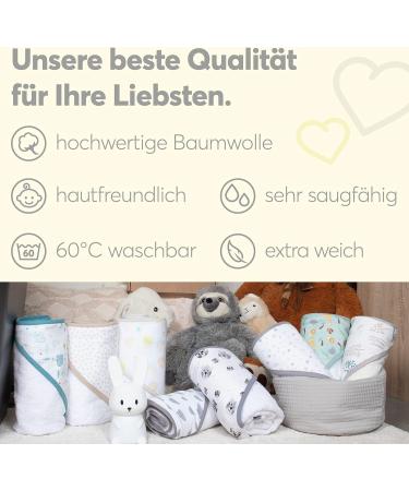 Kolibri Baby Hooded Towel | 75x75 cm | 100% Cotton | Oeko Tex 100 | Best Gift for Newborns | Unisex Rainbow & Balloon Design - Buy Online on GoSupps.com