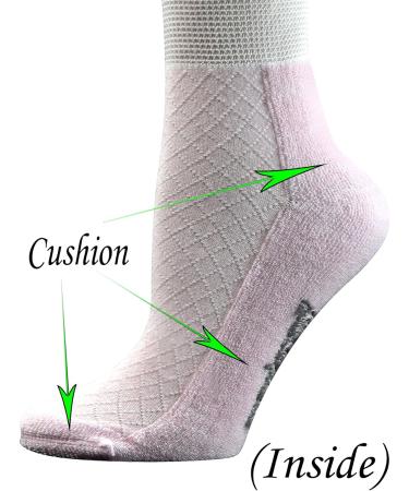 Yomandamor Women's Bamboo Diabetic Socks - 5 Pairs Pink, Seamless Toe, Cushioned Sole - Size 9-11 - Buy Online on GoSupps.com