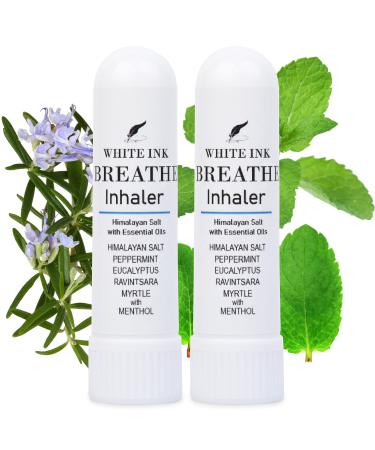 Breathe Better | White Ink Pink Himalayan Sea Salt Nasal Inhaler | Congestion | Allergy | Focus | Aromatherapy Sinus | Lung (2) - Buy Online on GoSupps.com