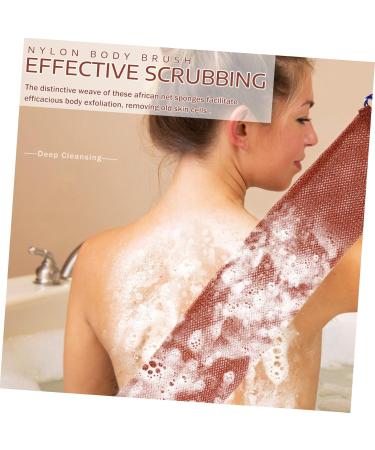 HAPINARY 1 Set Bath Towel Exfoliating Loofah Back Wash Scrubber Exfoliating African Net Towels Nylon Brown - Buy Online on GoSupps.com