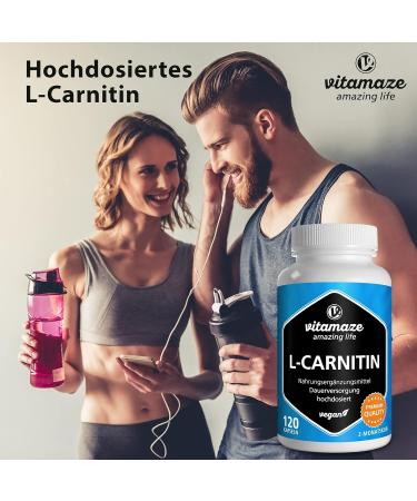 L-Carnitine 1000mg High Strength Supplement for Weight Loss & Energy | 2 Month Supply | Ideal for Athletes | Organic & Additive-Free - Buy Online on GoSupps.com