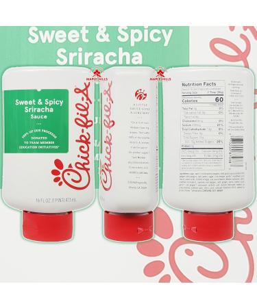 CAIKEZI ChickfilA Sweet and Spicy Sriracha Sauce 2 Bottle Bundle Pack 2 Individually Sealed 16 ounce Bottles of ChickFilA Sriracha Sauce For Meats Noodles Breakfast With Maple Hills Market Bag - Buy Online on GoSupps.com