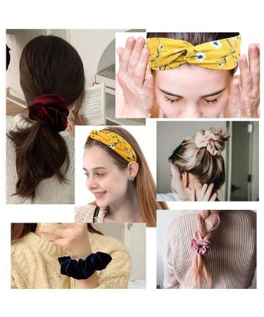 28-Piece Colorful Hair Band Set for Women | Meowmee Scrunchies Elastic Hair Ties & Headbands | Perfect Hair Accessories for Girls - Buy Online on GoSupps.com