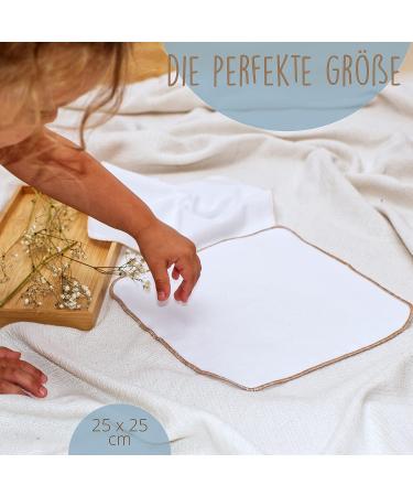 Mimadu Molton Towels Set - Oeko-Tex Cotton Baby Washcloths & Drying Towels (10 Pack 25x25 cm) in Nude Tones - Perfect for Baby Care & Art Lessons - Buy Online on GoSupps.com