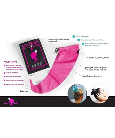 Pink PonyDry Waterproof Hairsleeve - Wash Roots Only, Keep Lengths Dry | Time Saver for Long Hair in Shower, Gym, Pool & Beach - Buy Online on GoSupps.com