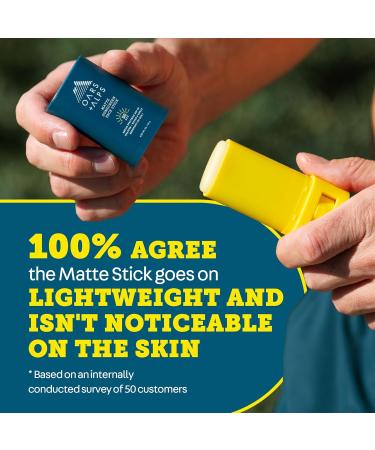 Oars + Alps Matte Face Sunscreen Stick, SPF 50 Travel Sunscreen Roll On for Face & Body, Fragrance Free, Water & Sweat Resistant Sunblock, All Skin Types, Dermatologist Tested, Moisturizing - Buy Online on GoSupps.com