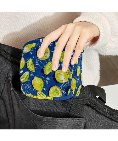 DIY Lemon Print Sanitary Napkin Storage Bag | Portable Menstrual Kit Pouch | Period Cup Holder for Women and Teens - Color 14 - Buy Online on GoSupps.com
