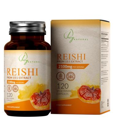 HN Reishi Capsules | High Potency 2100mg Reishi Mushrooms Extract (15:1) per Dose - 120 Reishi Capsules | Non-GMO Gluten Free & Allergen Free | Made in the UK