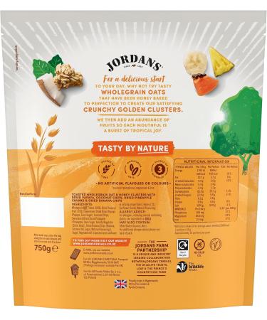 Jordans Granola Tropical Breakfast cereal High fiber 4 PACKAGES of 750g - Buy Online on GoSupps.com