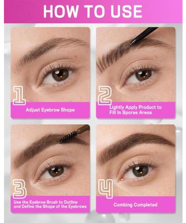 Eyebrow Gel Set with Brow Tool-Waterproof Black Tinted Eye Brow Gel & Clear Brow Setting Glue Longlasting Brow Tinting Gel Brow Filler for Eyebrows Christmas Eyebrow Makeup Gift Kit for Women-01+05 01# Transparent+05# Black - Buy Online on GoSupps.com