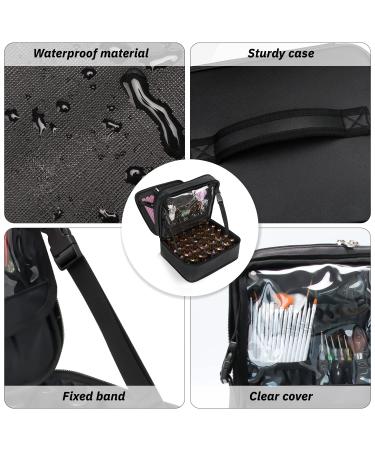 Ethereal Double Layer Nail Polish Organizer Bag | Hold 30 Bottles | Portable Travel Case in Black - Buy Online on GoSupps.com