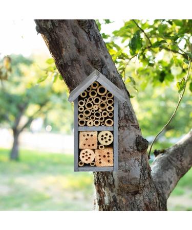 ASAB Insect Hotel Bug House Chalet Backyard Garden Outdoor Natural Wood Eco-Friendly Bug Insect House Hanging Nesting Habitat Room for Solitary Bees Butterflies Ladybugs (2 Storey Insect Hotel) - Buy Online on GoSupps.com