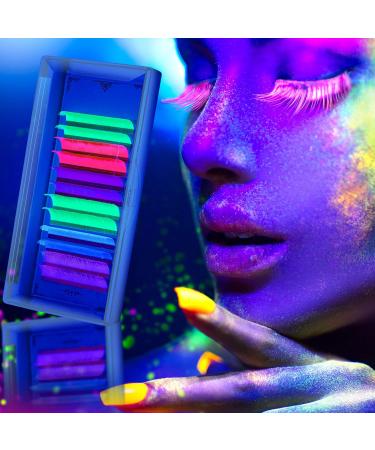 Neon Color Eyelash Extensions - 0.07mm D Curl 15mm Glow in the Dark Volume Lashes for Halloween & Christmas Parties - Buy Online on GoSupps.com