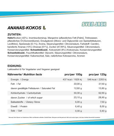 Buy Sven Jack Energy Cake - Pineapple Coconut (Pina Colada) - 24x125g Oatmeal Flapjack - Low Sugar High Energy Bar - International Shipping Available - Buy Online on GoSupps.com