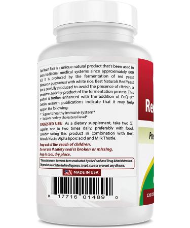 Best Naturals Red Yeast Rice with CoQ10  120 Capsules - Cardiovascular Formula Contains 600 mg of Red Yeast Rice ans 30 mg of CoQ10 - Buy Online on GoSupps.com