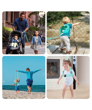 Funsland 4-in-1 Children's Leash Backpack - Anti-Lost Belt & Wrist Link for Toddlers 1-3 Years - Green - Buy Online on GoSupps.com