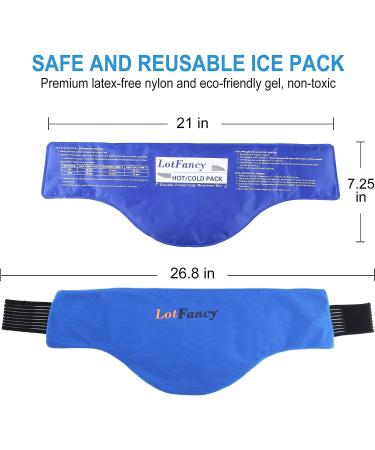 LotFancy Neck Ice Pack Wrap - Hot Cold Therapy for Shoulders & Cervical - Medical Cooling Gel Pack for Pain Relief - 21x7.25 Inch - Buy Online on GoSupps.com