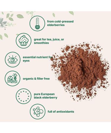 Micro Ingredients Organic European Black Elderberry Juice Powder 4oz - Immune Support, Energy Boost, Vegan Friendly - Cold Pressed & Flash Pasteurized - Buy Online on GoSupps.com