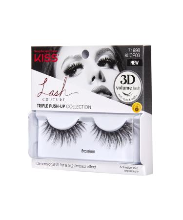 KISS Lash Couture Triple Push Up Collection | 3D Volume False Eyelashes | Cruelty-Free & Reusable | Ideal for Contact Lens Wearers | Style Brassiere - Buy Online on GoSupps.com