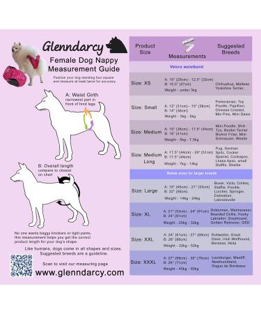 Glenndarcy Female Dog Diapers - Waterproof Medium Pants with 2 Washable Pads | Patchwork Design for Comfort & Style - Buy Online on GoSupps.com