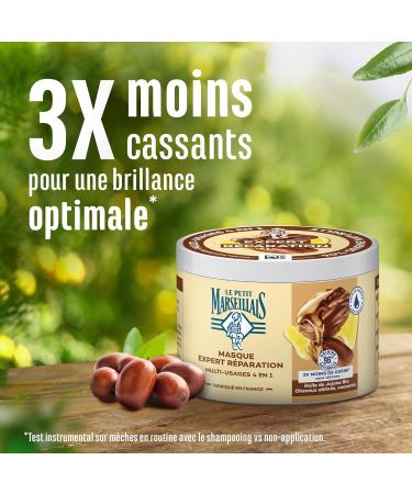  Le Petit Marseillais Le Petit Marseillais 4-in-1 Expert Repair Mask with Organic Jojoba Oil (370ml Jar) Hair Mask for Brittle Hair Silicone-Free Hair Care 96% Natural Origin - Buy Online on GoSupps.com