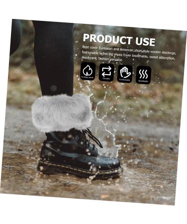 Buy Besportble 2 Pair Fur Boot Covers for Women | Warm Ankle Boot Cuffs & Leg Gums for Winter - Buy Online on GoSupps.com
