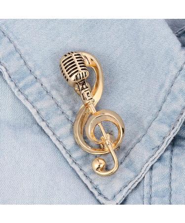 Broche tendance en alliage avec microphone et note de musique - D coration de bijoux en mail - Cadeau pour adultes et adolescents Argent . - Buy Online on GoSupps.com
