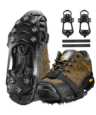 Ice Klampen crampons with 10 teeth spikes for shoes shoes shoe claws Spikes Ice Klampen Spikes for hiking shoes crampons Gr del ice spikes anti -slip for winter walking hiking.Steel nail+Velcro fastener S