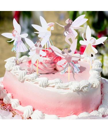 60 PCS Fairies Cupcake Toppers Flower Wing Ballet Dancer Cupcake Decorations for Baby Shower Girl Birthday Wedding Party - Buy Online on GoSupps.com