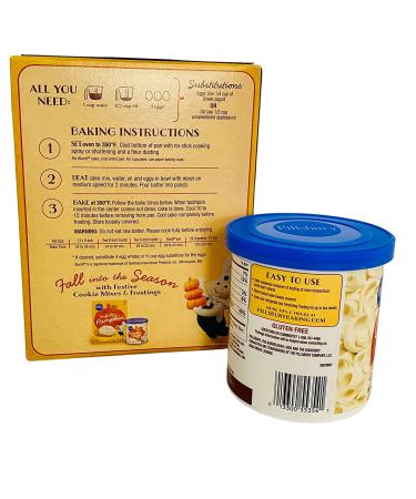 Pillsbury Perfectly Pumpkin Cake Mix (15.25oz) with Cream Cheese Frosting - 2-in-1 Bundle - Buy Online on GoSupps.com