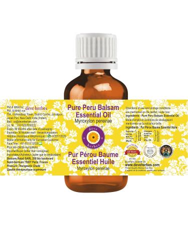 Deve Herbes Pure Peru Balsam Essential Oil 30ml - Natural Therapeutic Grade Steam Distilled - 1 oz Bottle - Buy Online on GoSupps.com