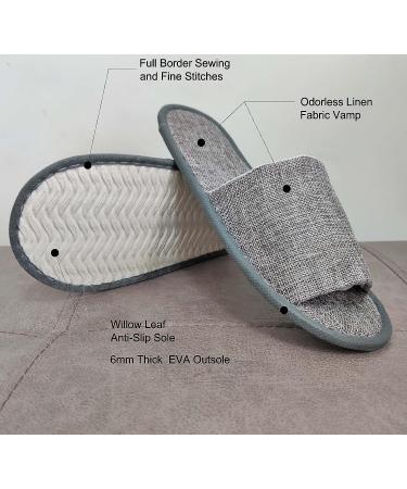 Fineget Disposable Spa Slippers - Open Toe Indoor House Slippers for Men and Women - 4 Pairs, Grey - Ideal for Home, Hotel, Travel & Pedicures - Buy Online on GoSupps.com