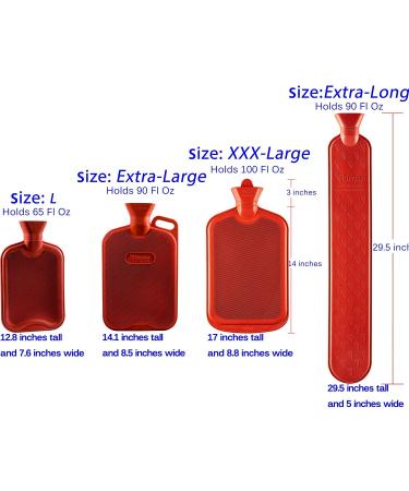 Peterpan XXX-Large Rubber Hot Water Bottle with Cover - 100 Fl Oz Capacity, BPA & Phthalates Free, White - Pain Relief Hot Water Bag - Buy Online on GoSupps.com
