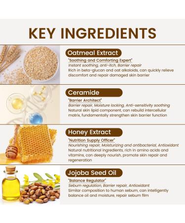 AOAO Oatmeal Face Cream for Dry Skin, Deep Hydration with Ceramides & Jojoba Seed Oil, Daily Soothes & Repairs Dry, Strengthens Skin Barrier, Lightweight Fast-Absorbing & Nourishing 130g/4.6oz - Buy Online on GoSupps.com