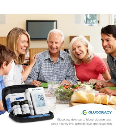 Glucoracy Blood Glucose Monitor Kit with 100 Test Strips & Lancets - Diabetes Testing Kit with Travel Case - BGM Kit - Buy Online on GoSupps.com