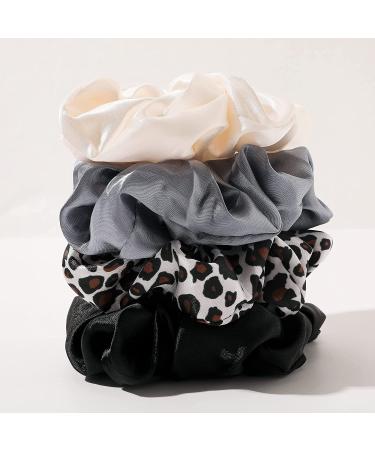 4 Mixed Big Scrunchies - Neutral Hair Ties for Thick Hair | Cute Elastic Ponytail Holders for Women & Girls - Buy Online on GoSupps.com