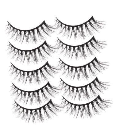 LALAFINA 10 Pairs Fake Eyelashes Eyelash Kits Lash Mascara Makeup Mascara Fake Lashes Lash Strip Curly 3d 1 count (Pack of 1) As Shown