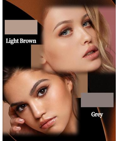 2-Color Eyebrow Powder Palette Waterproof Long-Lasting Eye Brow Makeup Kit Defined Brow Filler Lightweight Blendable Natural Full Look for Sparse Eyebrows with Brow Brush-01 Light Brown + Grey - Buy Online on GoSupps.com