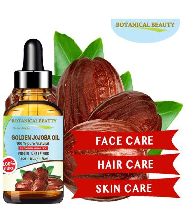 Botanical Beauty Golden Jojoba Oil 100% Pure - Nourish Face Hair Skin & Body - 1 Fl. oz (30 ml) - International Shipping Available - Buy Online on GoSupps.com